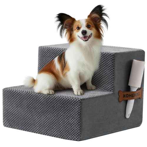 Dog Stairs Steps and Ramp for High Bed & Sofa (Gray / Standard)