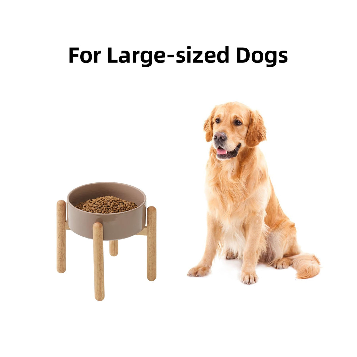 Ceramic Dog Bowls Elevated (Brown Coffee)