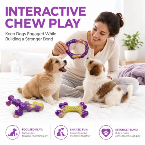 3 Pack Puppy chew Toys (Purple(Small))