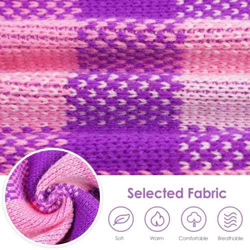 Dog Sweater Dress Plaid Knitwear for Large Dogs Girl Christmas Clothes (Purple / XXX-Large)