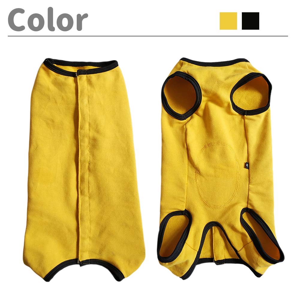 Dog’s Recovery Suit Post Surgery Shirt for Puppy (X-Small / yellow)