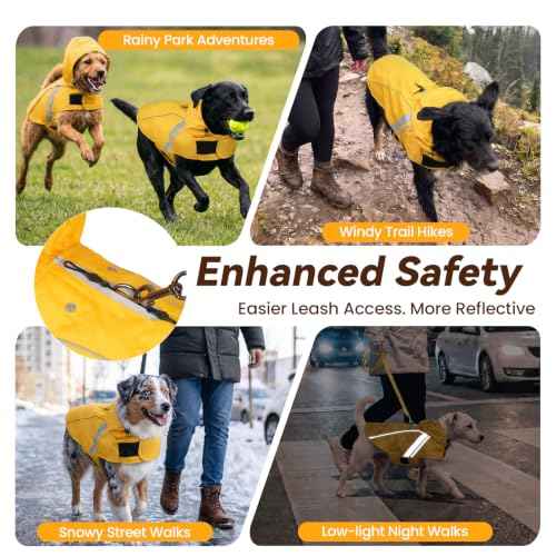 Dog Raincoat Wetoff Dog Rain Coat (Yellow / XS (15"-18" chest girth))