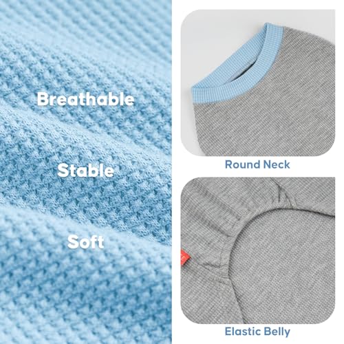 2Pack Waffle Dog Shirt for Small Medium Dogs Soft Dog Sweater (X-Large (19-27lbs) / 2Pack(Blue+Grey))