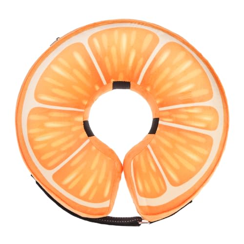 Inflatable Dog Cone Collar Alternative After Surgery (Orange / M+ (Neck:13-15in))