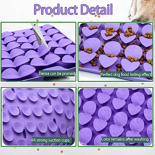 Small Silicone Snuffle Mat for Small Dogs Puppy Cat Slow Down Eating (Purple-S (8.1x7.5in))