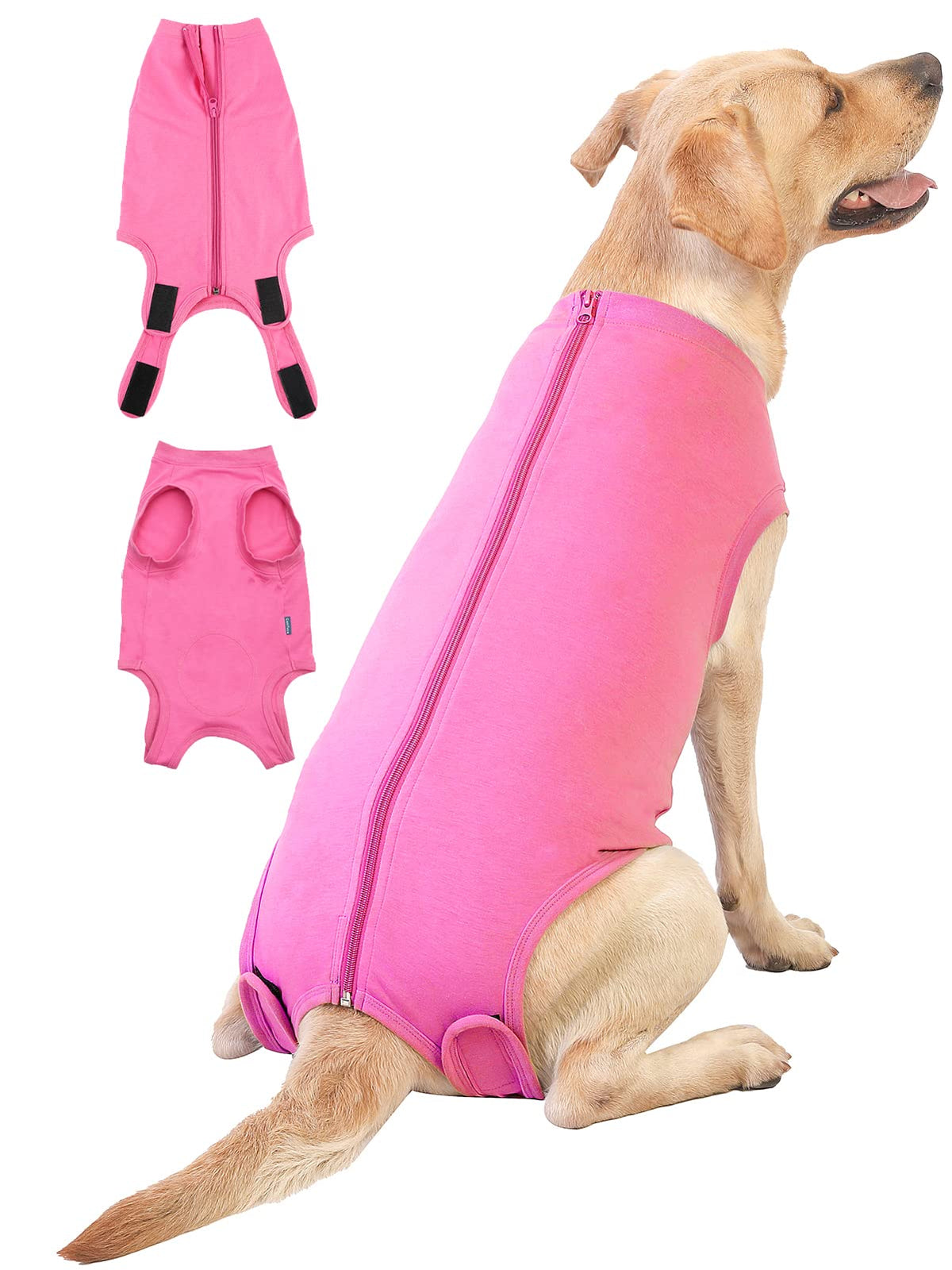 Dog Surgery Recovery Suit (2XL(Back 21- 23" Chest 26- 28" Weight 57- 80lb) / Rose)