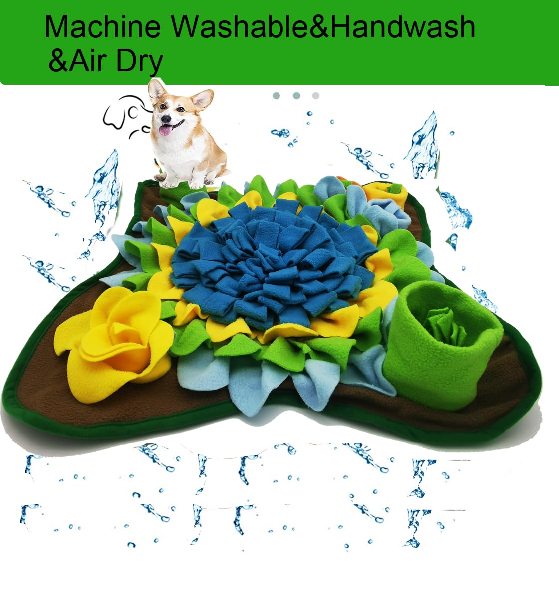 Dogs Snuffle Mat Pet Feeding Mats Puppy Sniffing Pad (Blue-01)