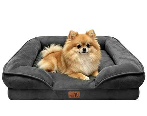 Orthopedic Dog Bed with Sides (24.0"L x 18.0"W x 6.0"Th / Dark Grey)