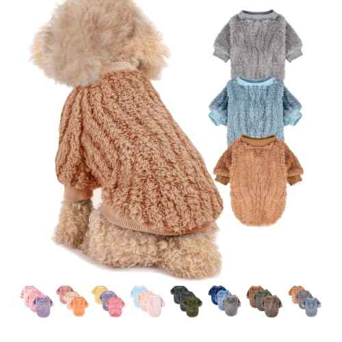 Small Dog Sweater for Dog Male (Blue,Grey,Brown / XX-Small)