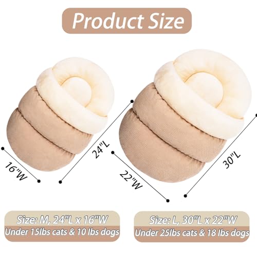 Bed for Dog and Cat (Large / Light Brown)