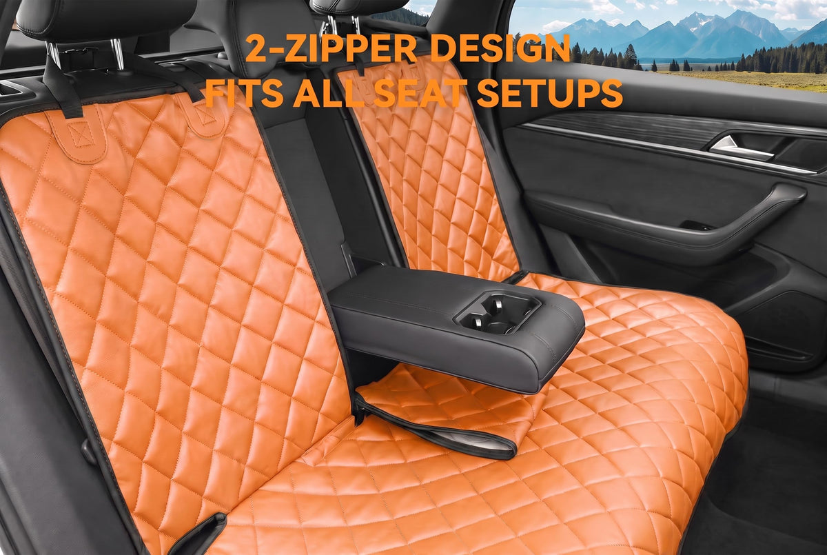 Dog Car Seat Cover for Back Seat (Tan / Standard Back Seat Cover)