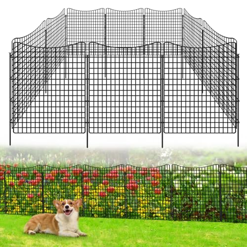 10 Panels No Dig Decorative Garden (Black / 10 Panels-36in(H)x25.2ft(L)-Concave)