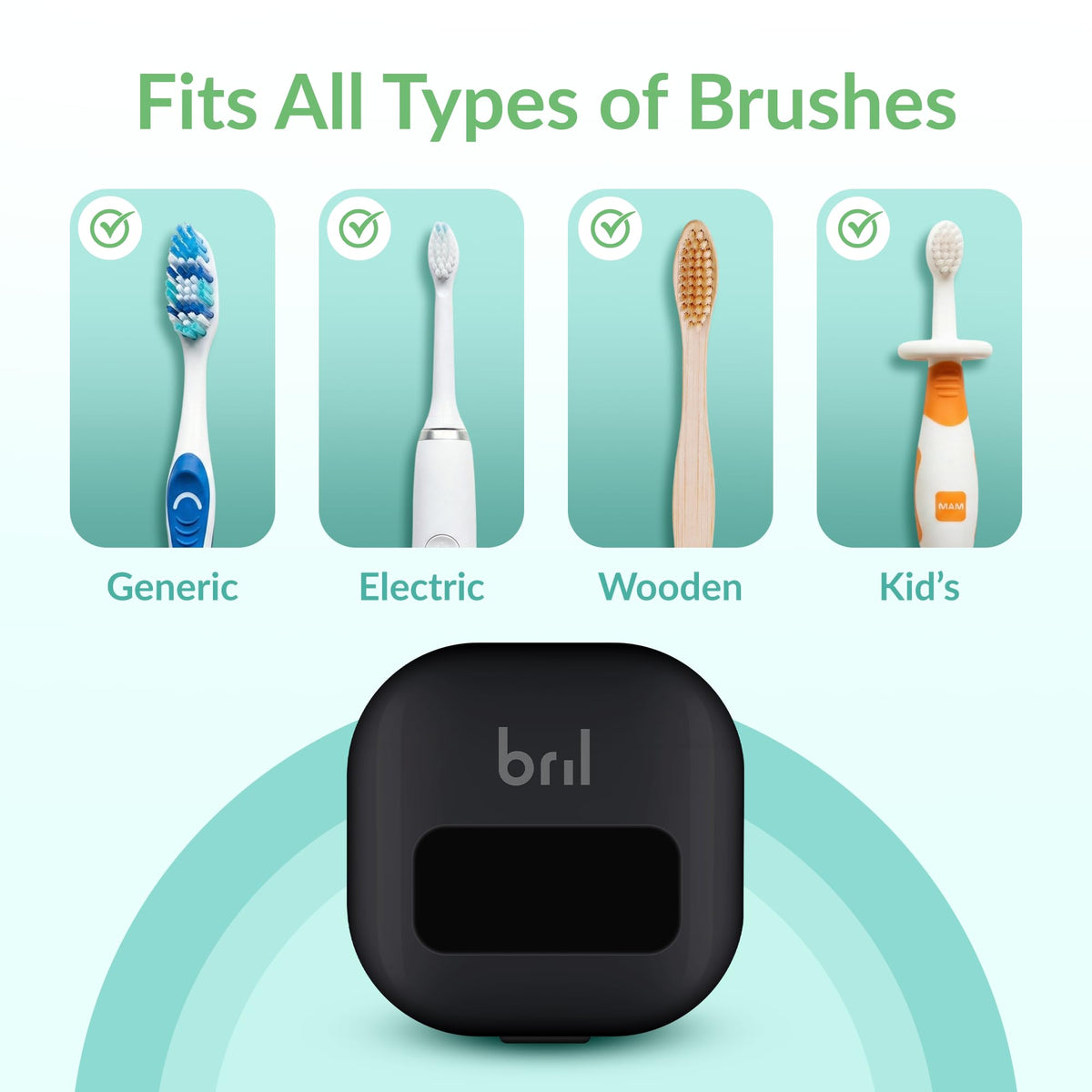 UV C Toothbrush Sanitizer and Holder (Black)