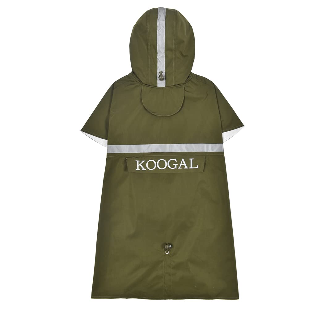 Dog Raincoat Waterproof Hooded (Green / 5XL-Fit for 77 to 99 pounds)