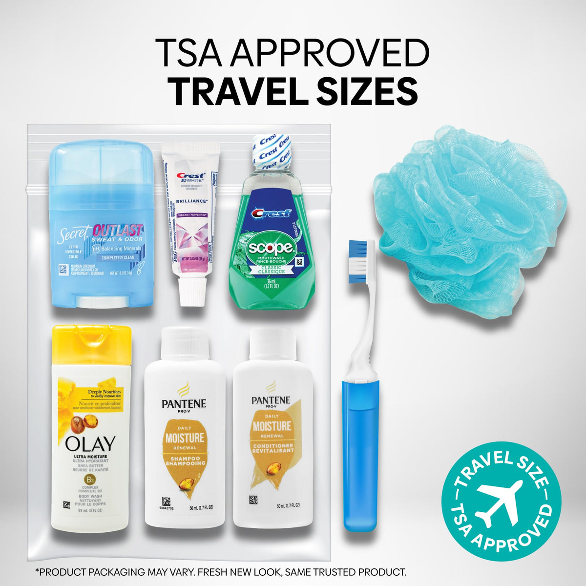 9 Piece Resealable Women's Travel Kit (9 Piece Set)