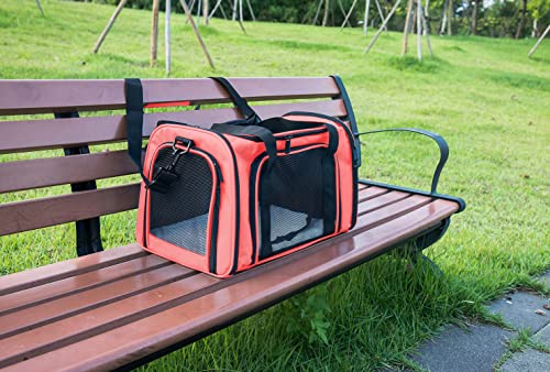 Soft Sided Carrier for Small Medium Cats Dogs (20.0"L x 13.0"W x 13.0"H / Watermelon)