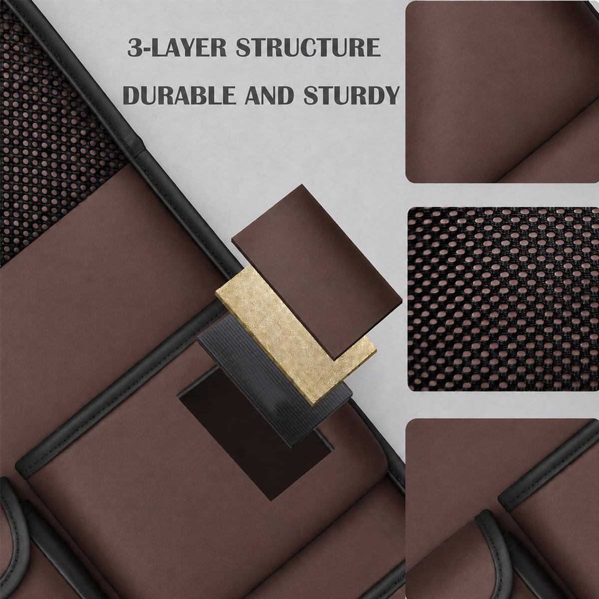 2 Pack Leather Car Backseat Organizer with Foldable Table Tray (Brown)