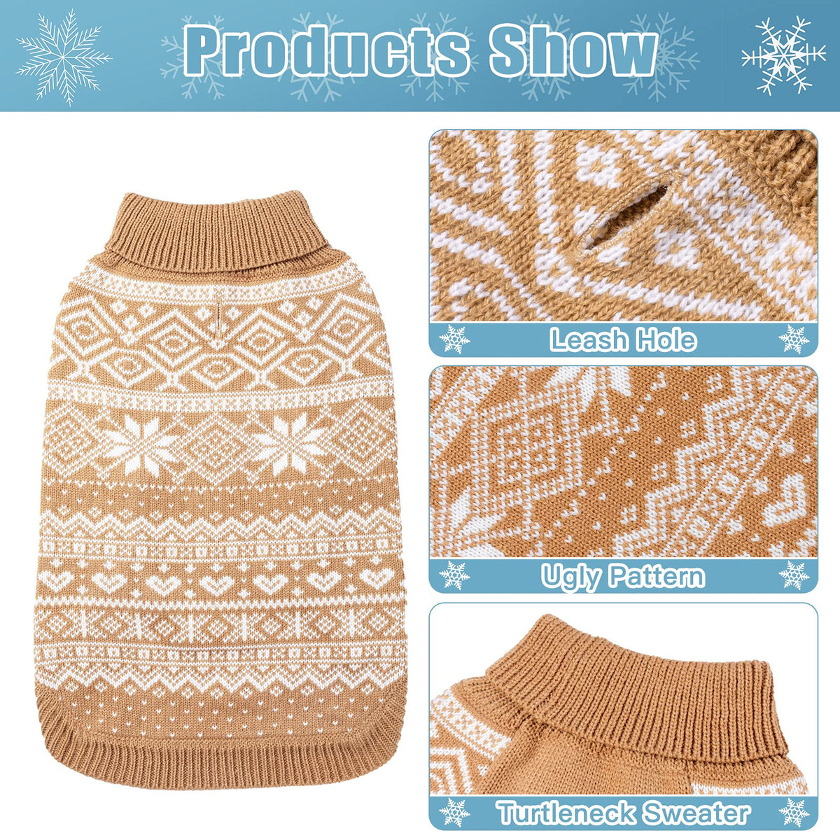 Dog Sweater Argyle (Cream / Small/Medium)