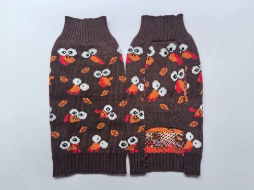 2026 Thanksgiving Fall Dog Clothes Turkey Dog Sweater for Dogs (Medium / Brown Turkey)