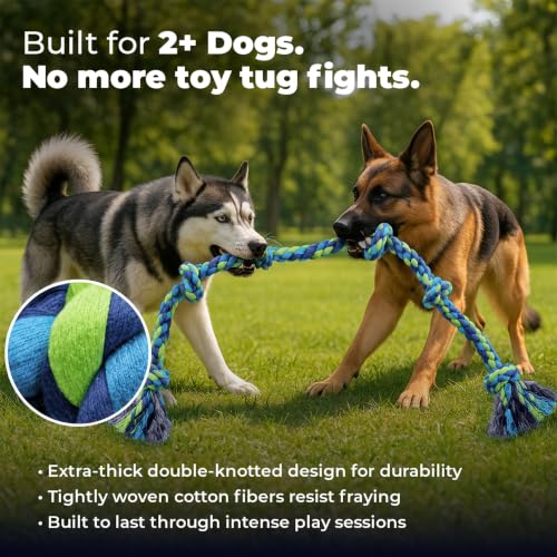 Giant Dog Tug of War Rope Toys (Neon / 2 Pack)