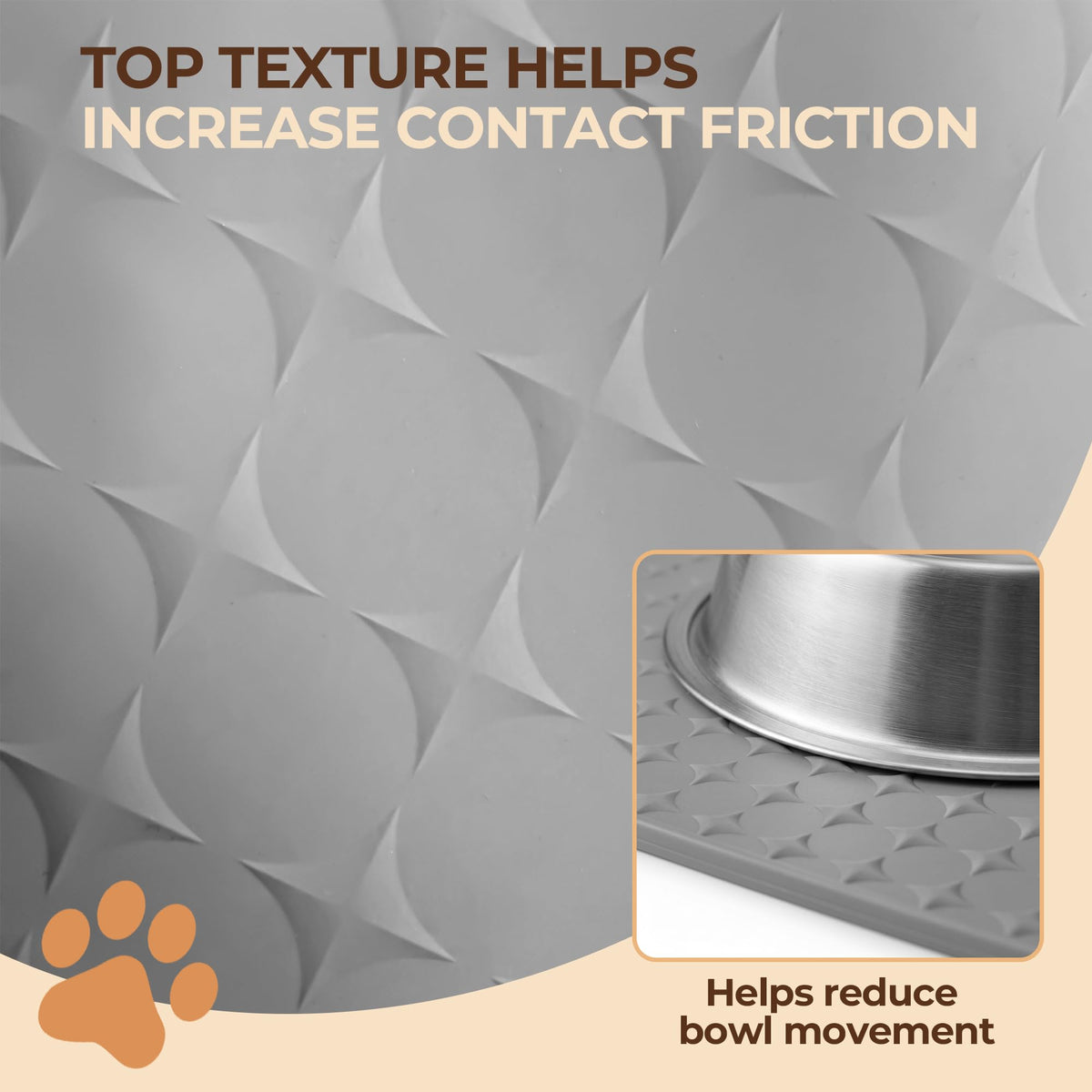 Silicone Pet Feeding Mat (Grey / 24"L x 16"W)
