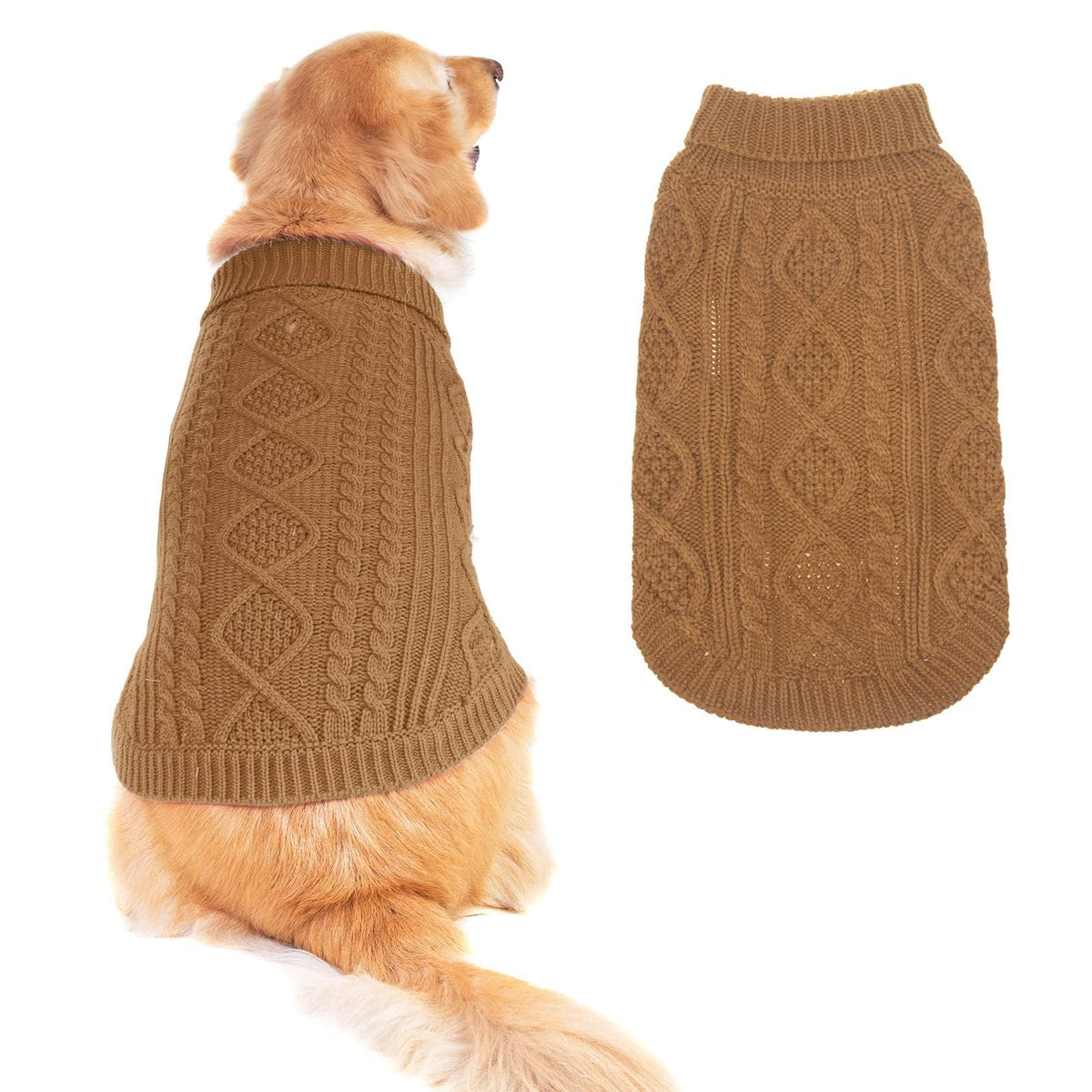 Dog Sweater for Large Dogs (Brown / Large)