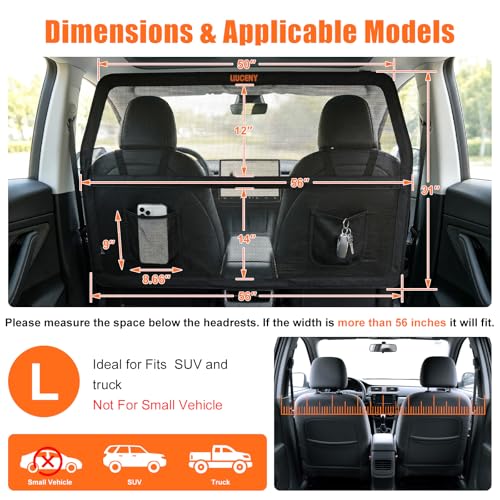 50''x56'' Dog Car Barrier for Back Seat & Cargo Area (Large)