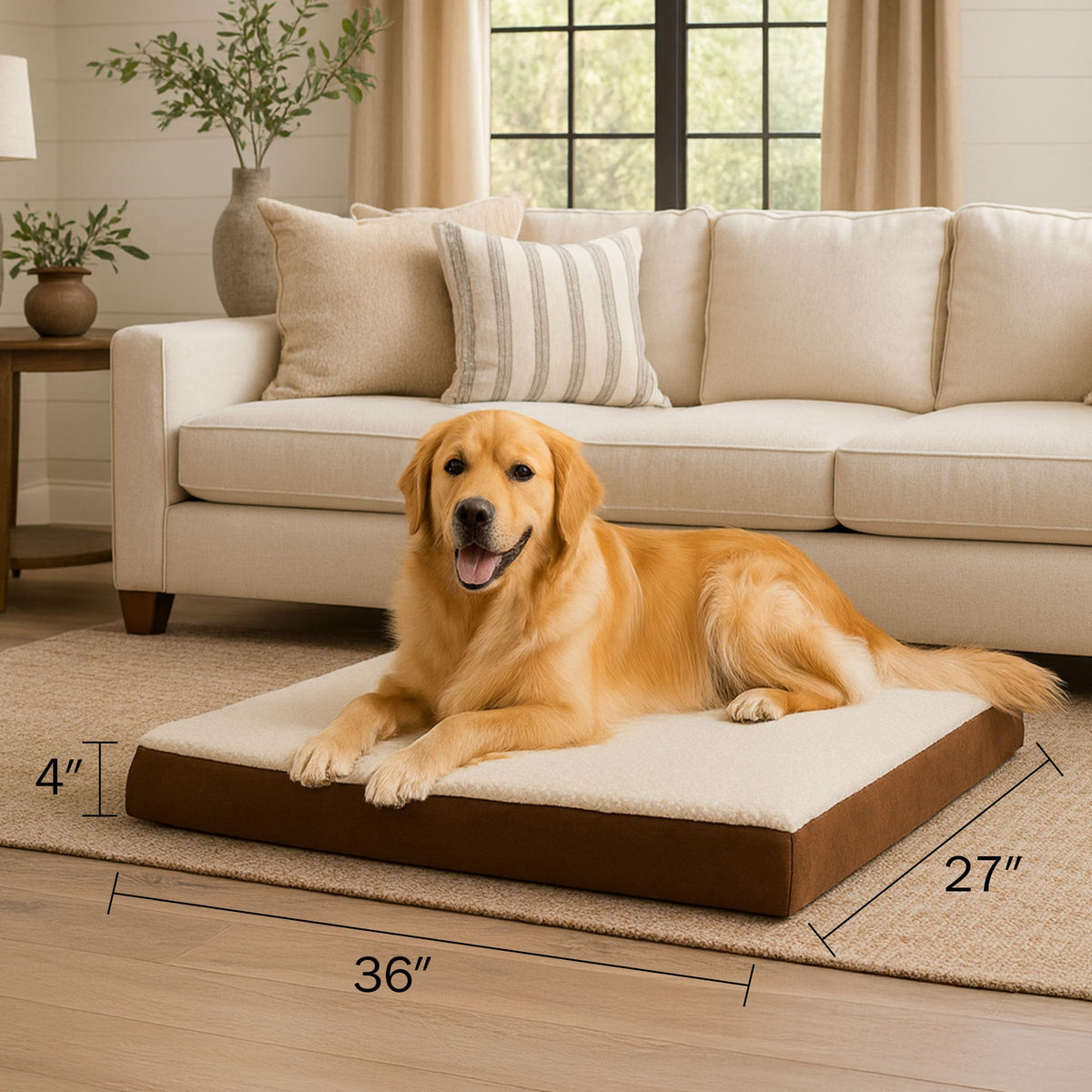 Orthopedic Dog Bed (Brown / Large)