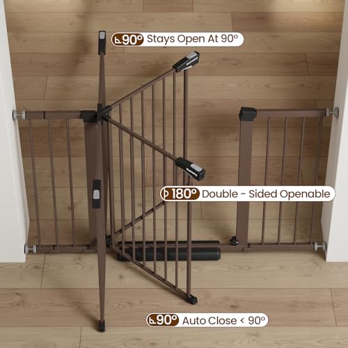 Baby Gate Extra Wide (Brown / 29.7-51"W x 30"H)