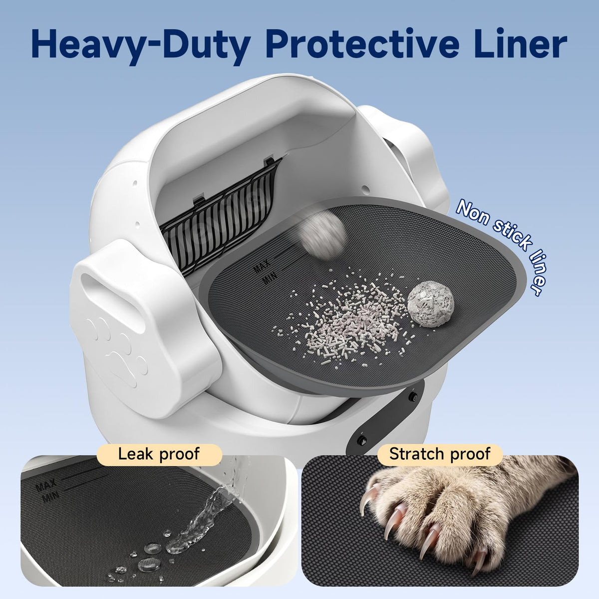 Self Cleaning Automatic Litter Box for Medium Cats (White)