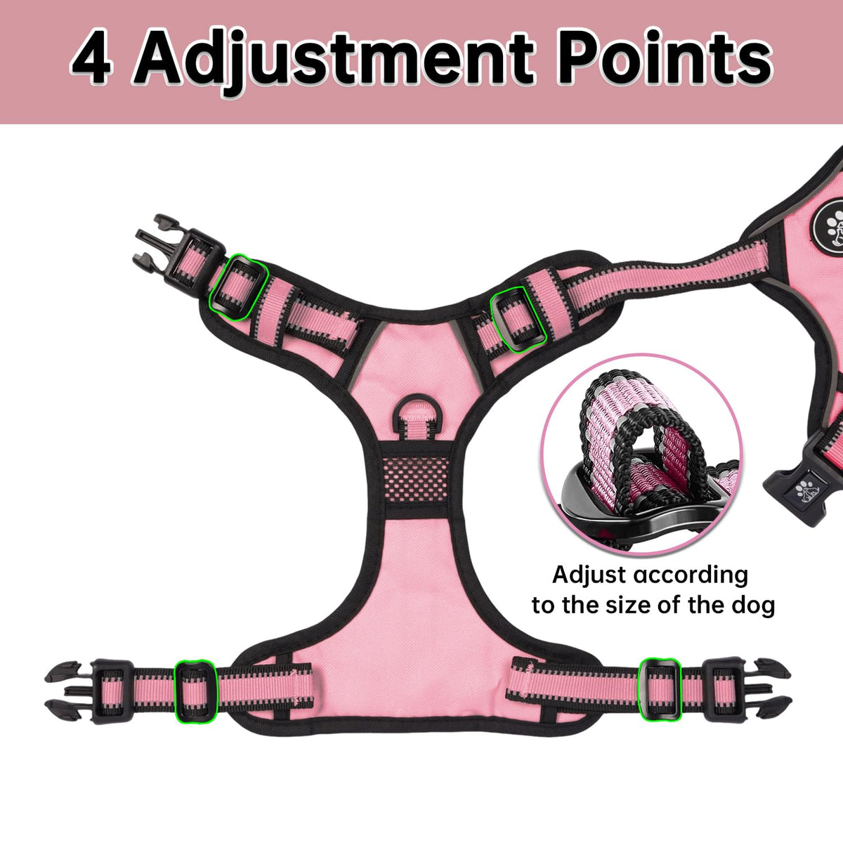 Dog Harness for Small Sized Dog (Pink / Small)