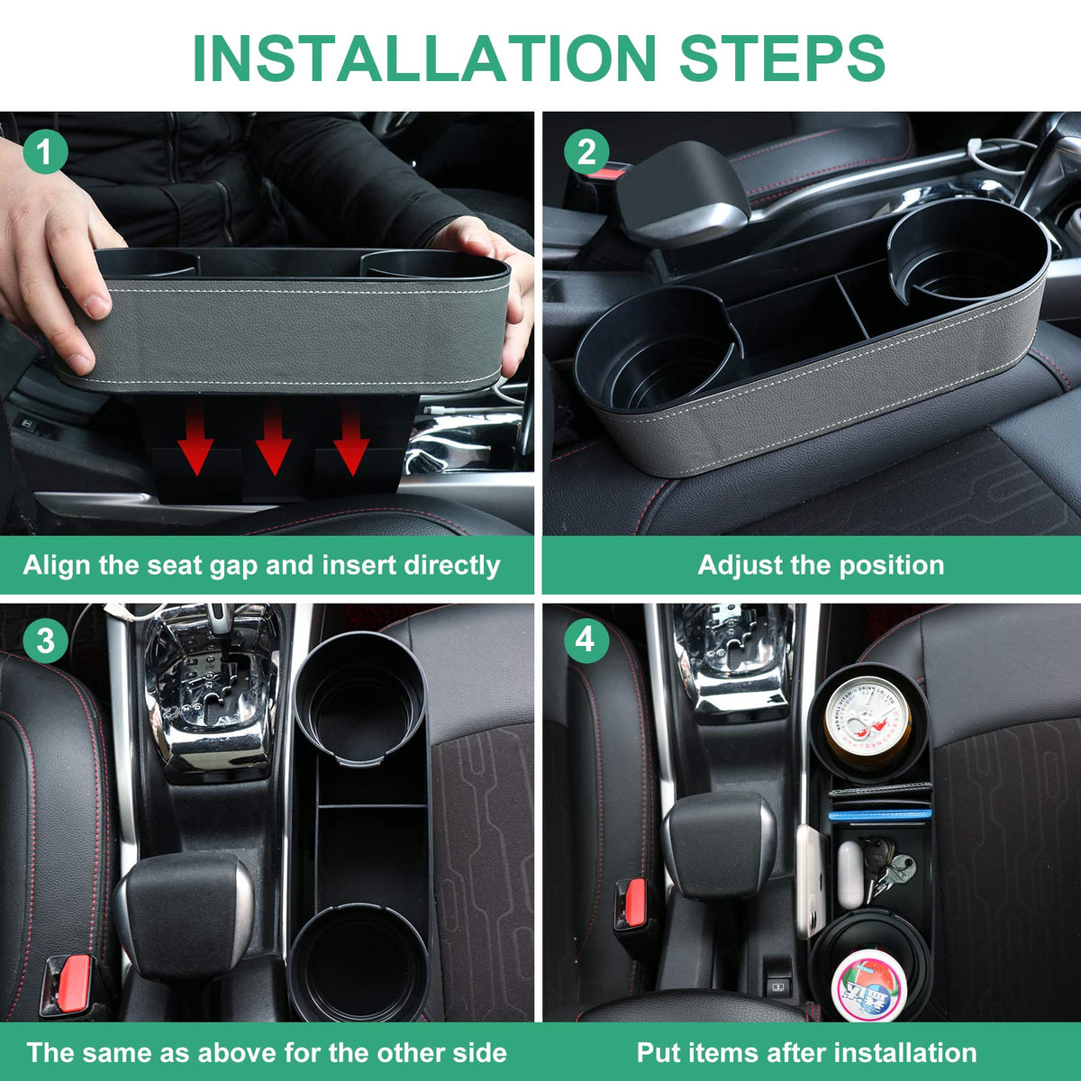 Car Seat Organizer Cup Drink Holders (UGBD-Gray)