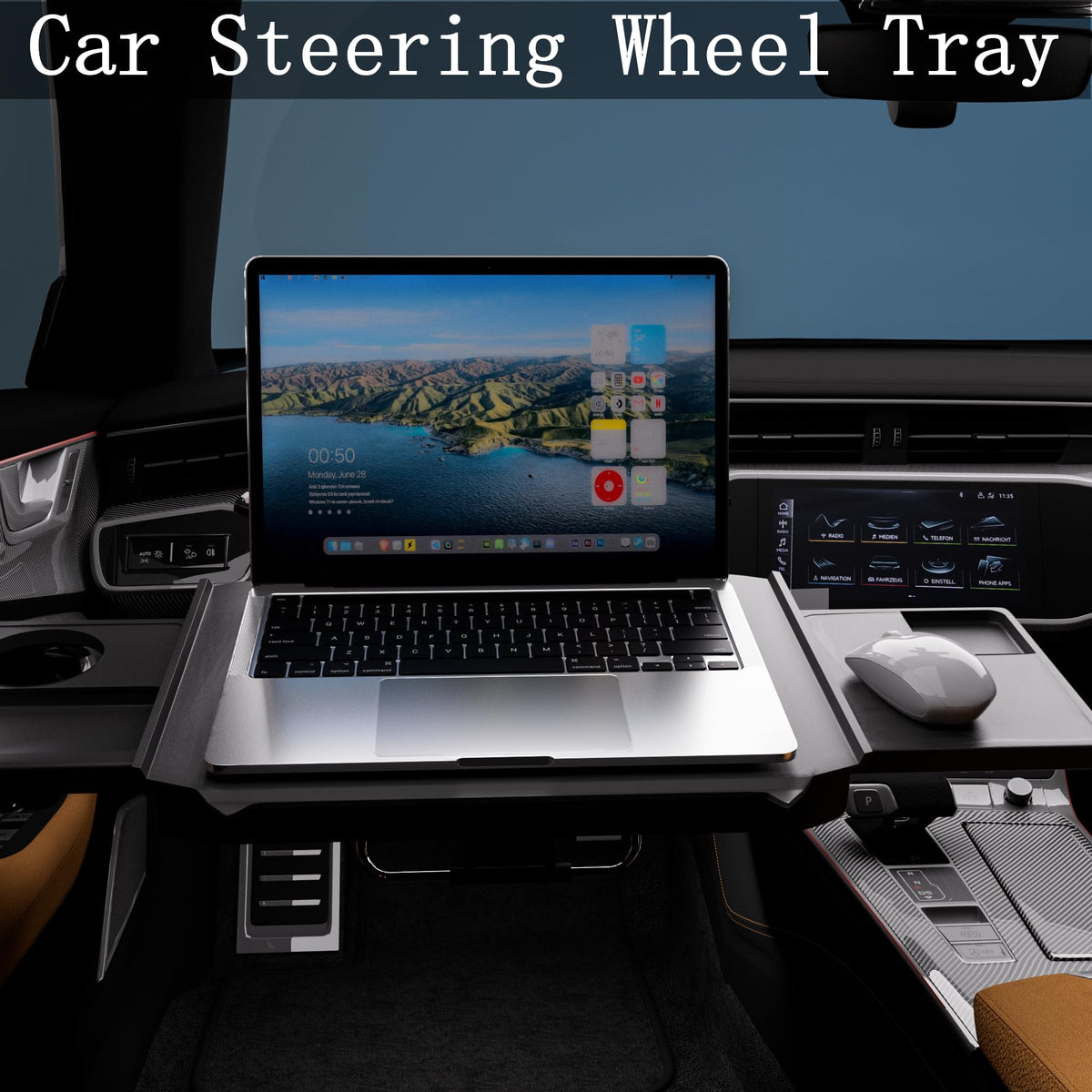 2-in-1 Large Car Steering Wheel Tray (Large)
