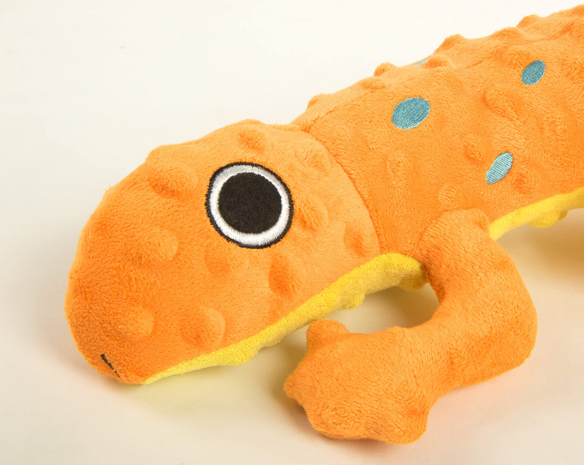 Amphibianz Gecko Squeaky Plush Dog Toy (Amphibianz Gecko (Orange) / Large)