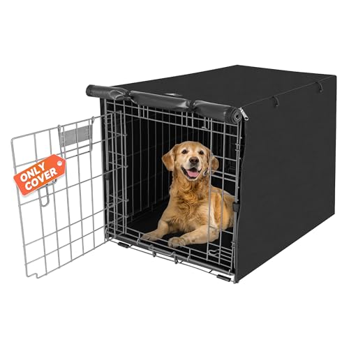 Dog Crate Cover Waterproof Kennel Cover (42.9"L x 28.3"W x 30.3"H / Black)