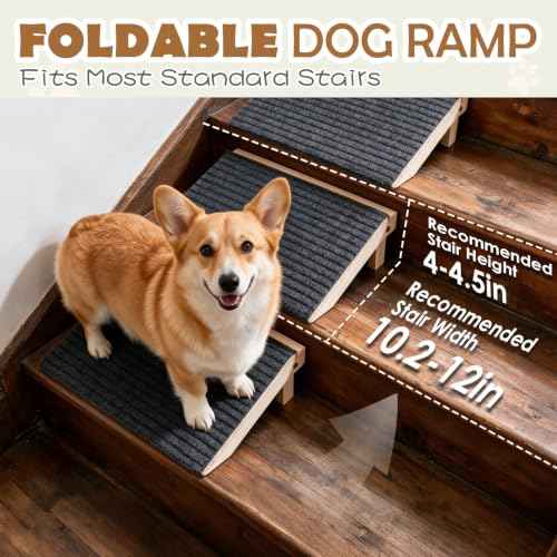 Foldable Dog Ramp for Stairs (Foldable / 2 PACK-FLD 13.8"Lx10.2"Wx4.3"H)