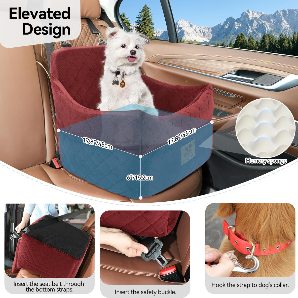 Dog Car Seat for Small (Red)