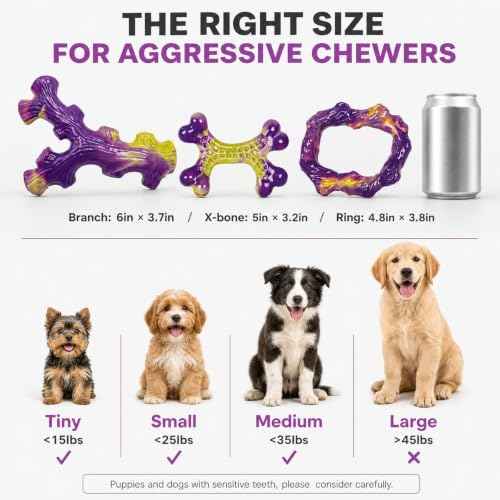 3 Pack Puppy chew Toys (Purple(Small))