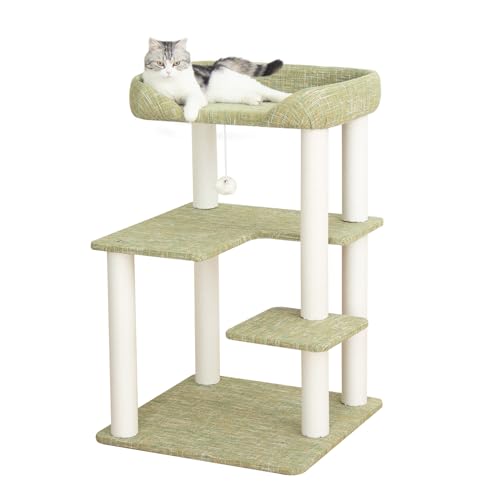 37.5" Cat Tree Tower for Large & Senior Cats (Green 37.4'')