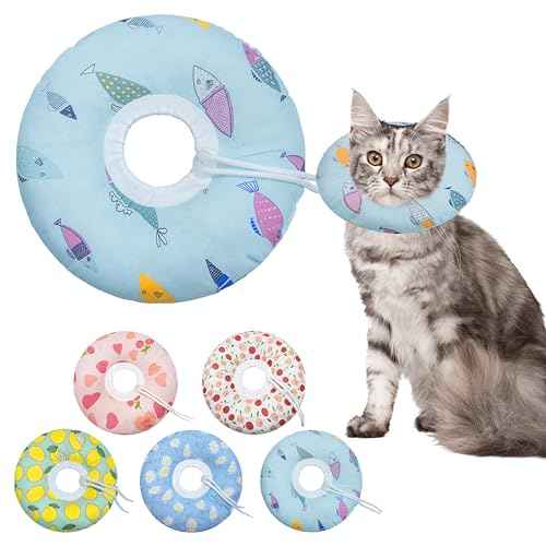 Cat Cone Collar Soft (Blue Fish / Medium)