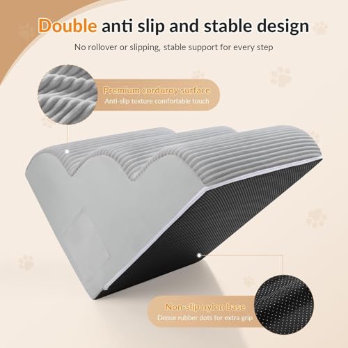 Dog Stairs for Couch and Chair (Gray / 3-Steps)
