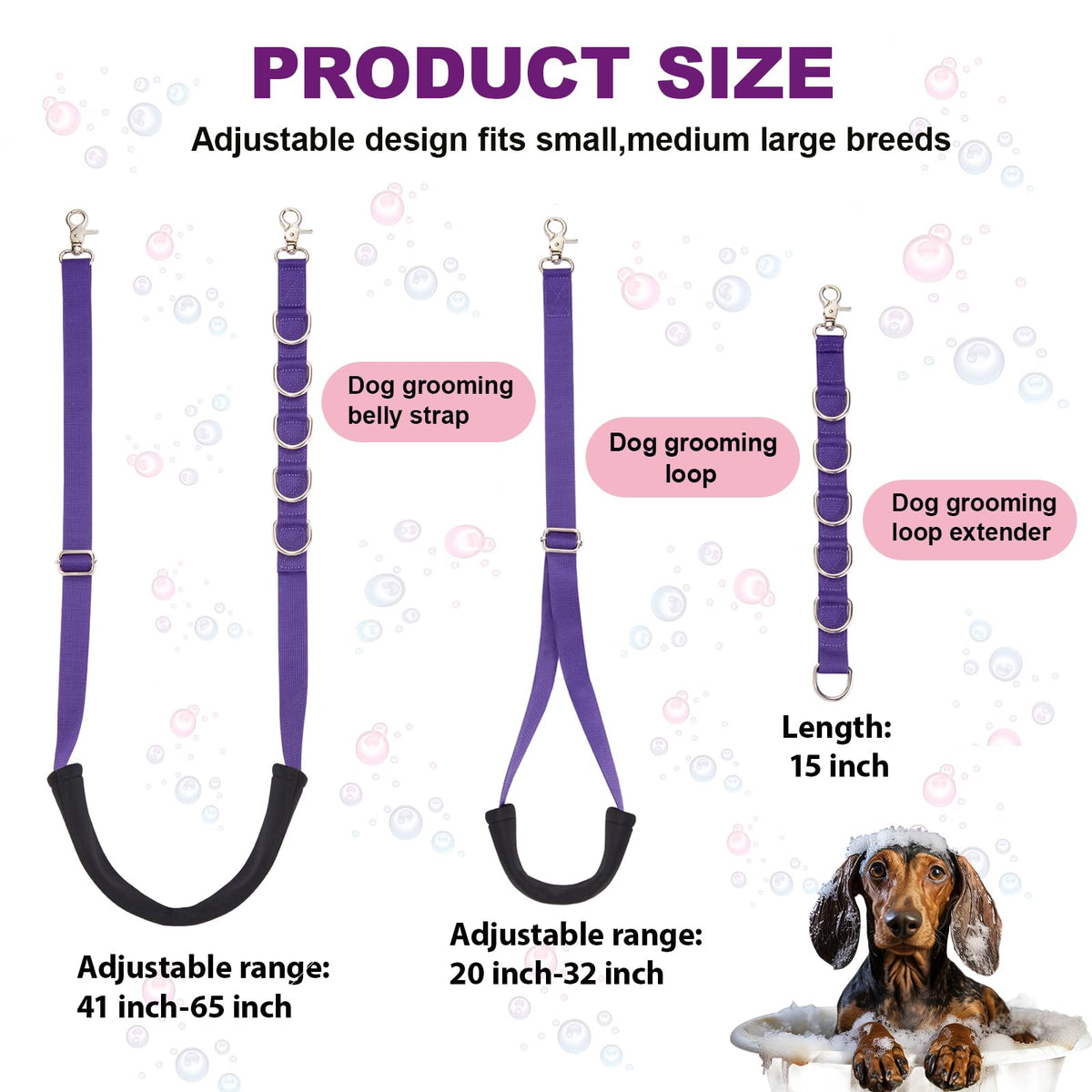 Dog Grooming Belly Strap (Voilet)