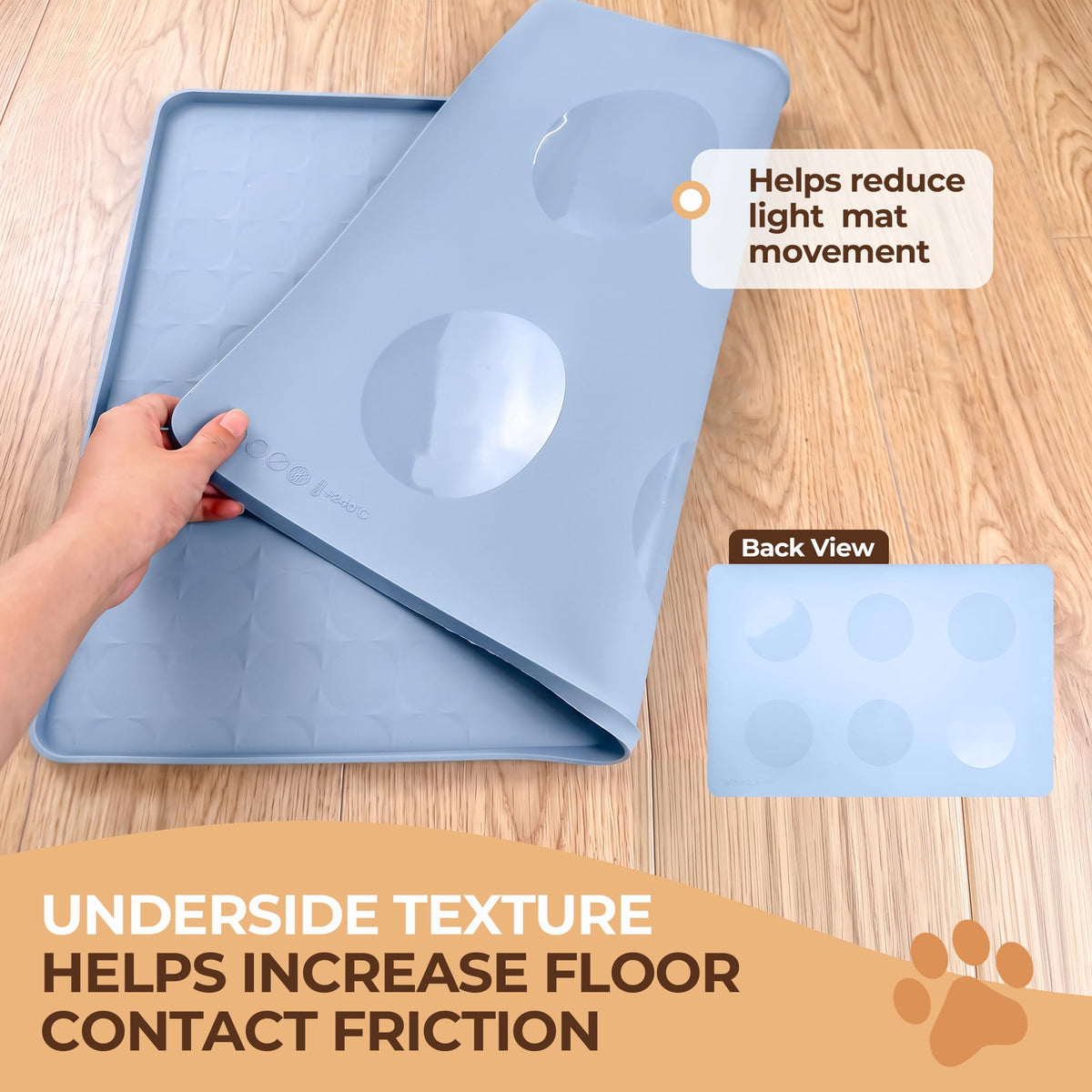 Silicone Pet Feeding Mat (Blue / 24"L x 16"W)