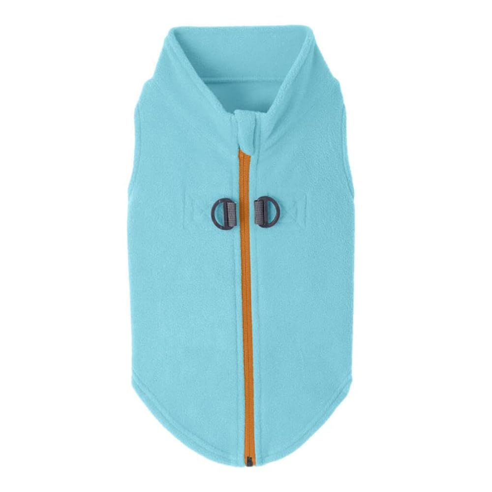 Zip Up Fleece Dog Sweater (Large chest (~20") / Turquoise)