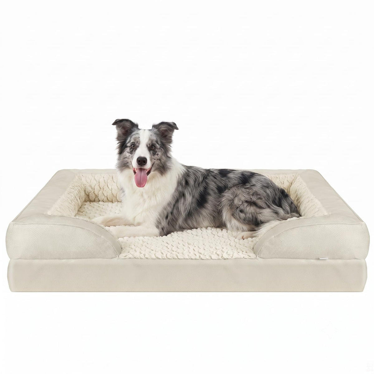 L Plus Orthopedic Dog Bed for Large Dogs (Beige / L- PLUS (38"x 28"x 7"))