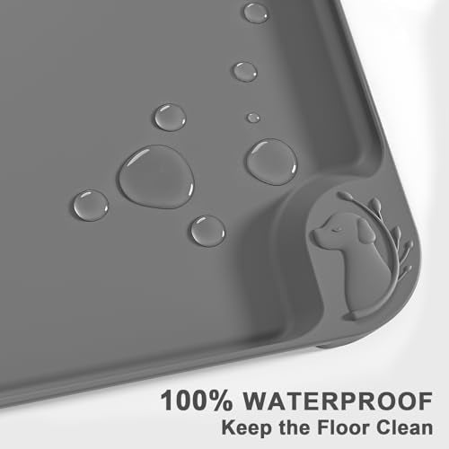 Silicone Pet Feeding Mat (Gray / 19"L x 12"W)