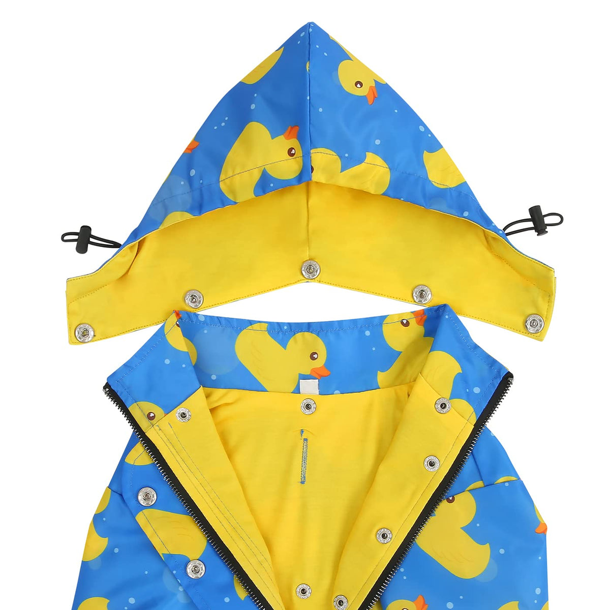 Premium 2 Layer Zip Dog Raincoat Poncho w (Small / Ducks Blue)