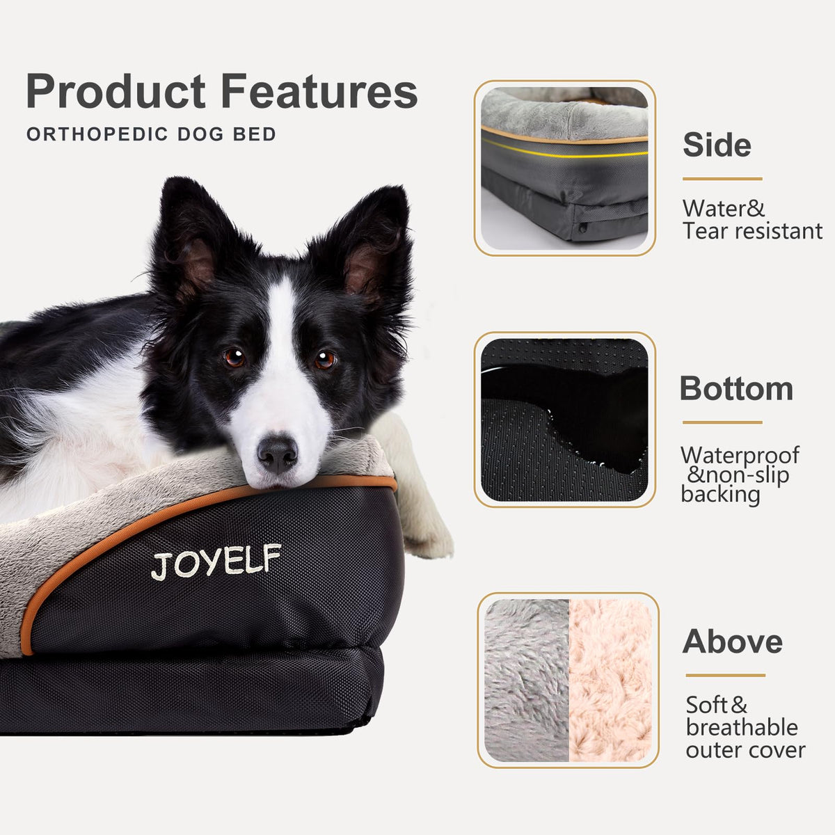 Memory Foam Dog Bed Small Orthopedic Dog Bed & Sofa with Removable Washable Cover and Squeaker Toy as Gift (Small-27"x20")
