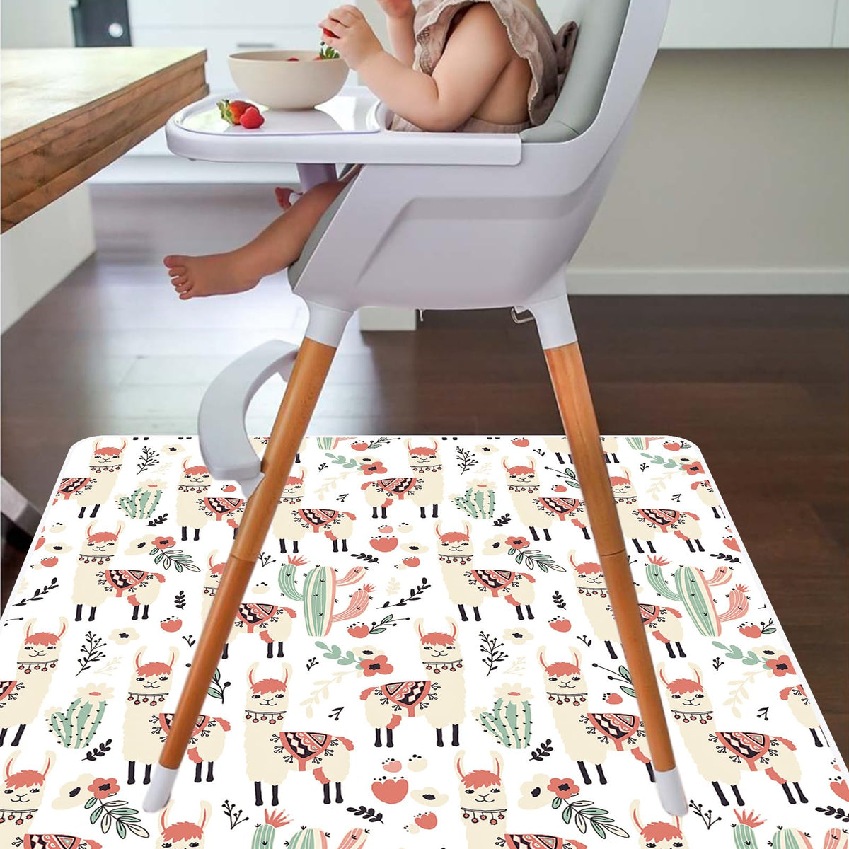Splat Mat for Under High Chair (Llama)