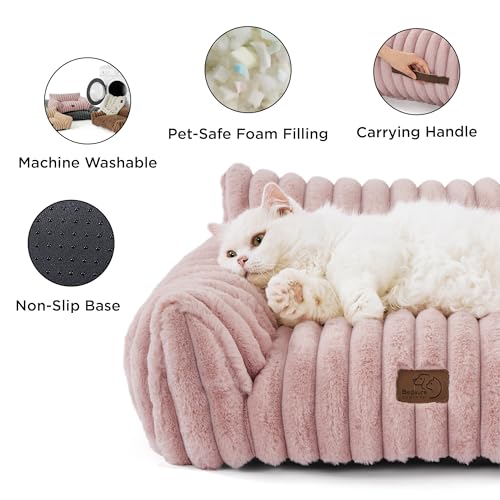 ComfyFleece® Shown on TV Fluffy Dog Couch for Pets (30x20x10" / Blush Pink)